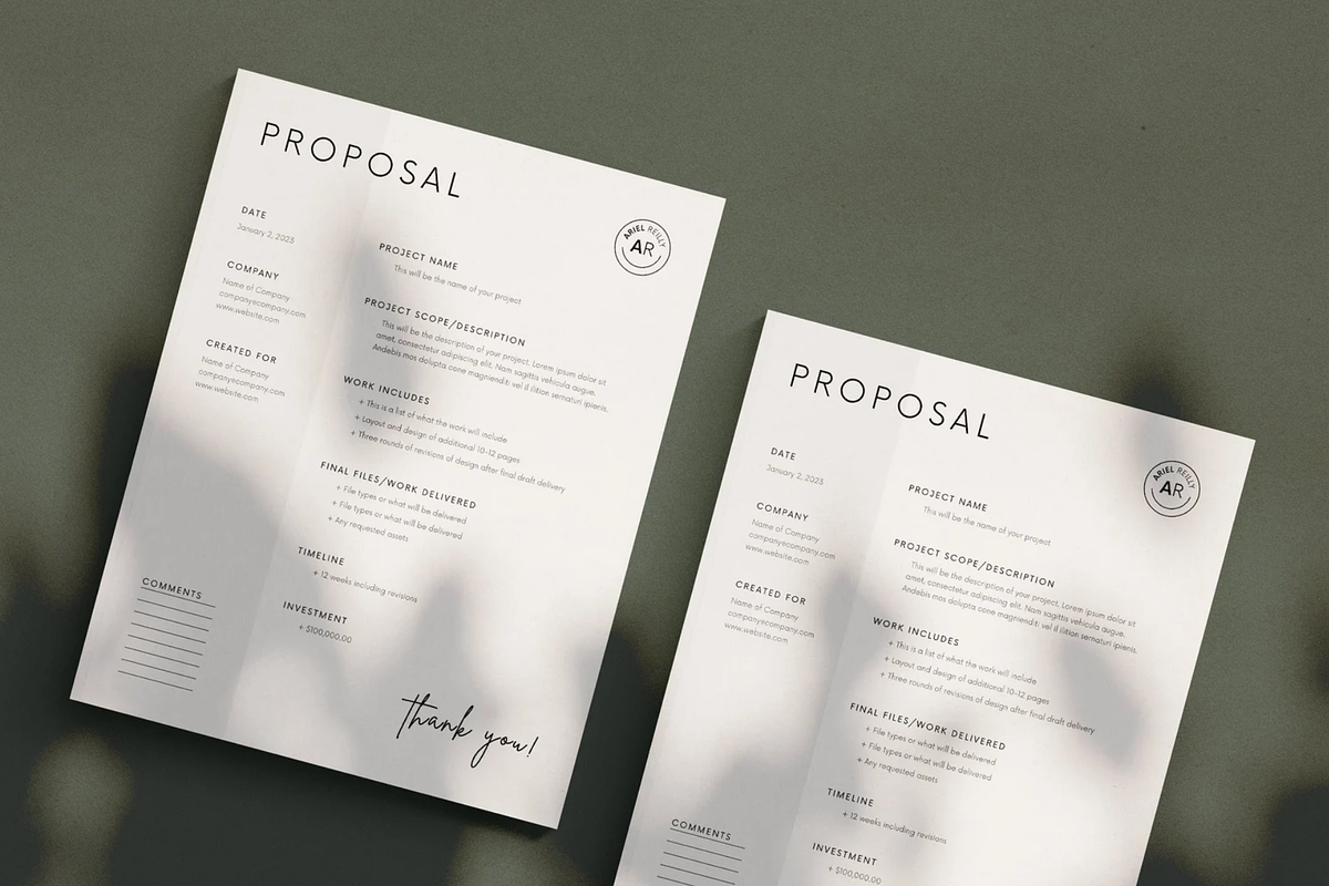 Creative Proposal Template Canva, a Marketing Template by frommakertomaker (Photo 1 of 6)