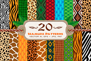 20 Animal Print Seamless Patterns