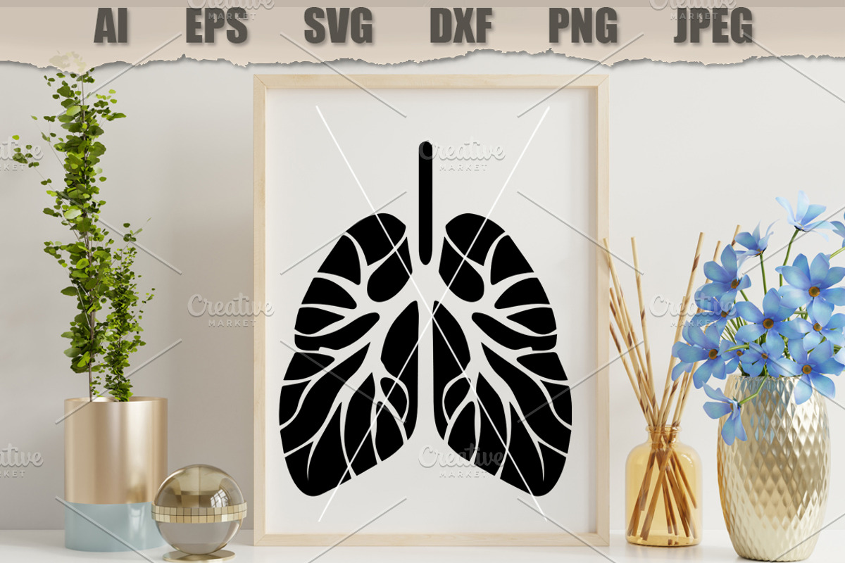 Stencil Human Lungs, a Decorative Illustration by MARYCRAFTIRIA (Photo 3 of 3)