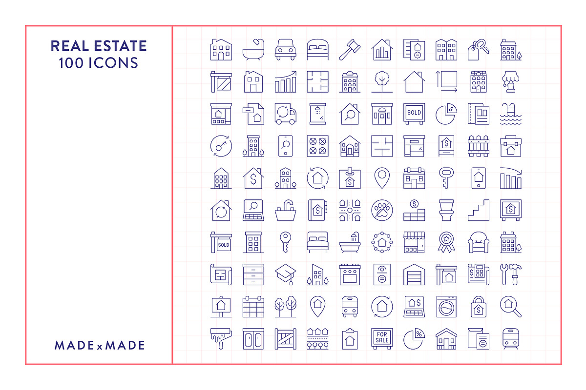 Real Estate Line Icons, an Outline Icon by Made by Made (Photo 5 of 8)