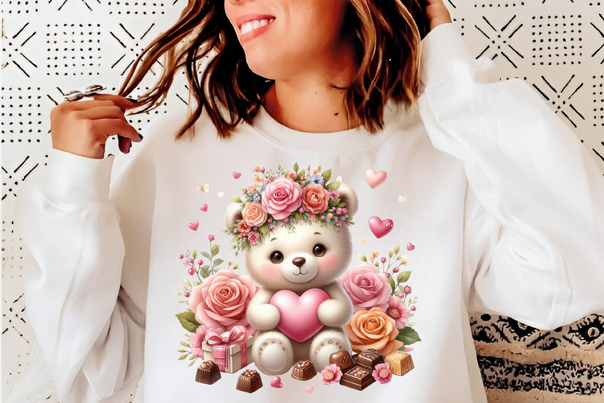 Watercolor Valentines Teddy Bear PNG, an Illustration by SinaCreation (Photo 9 of 11)