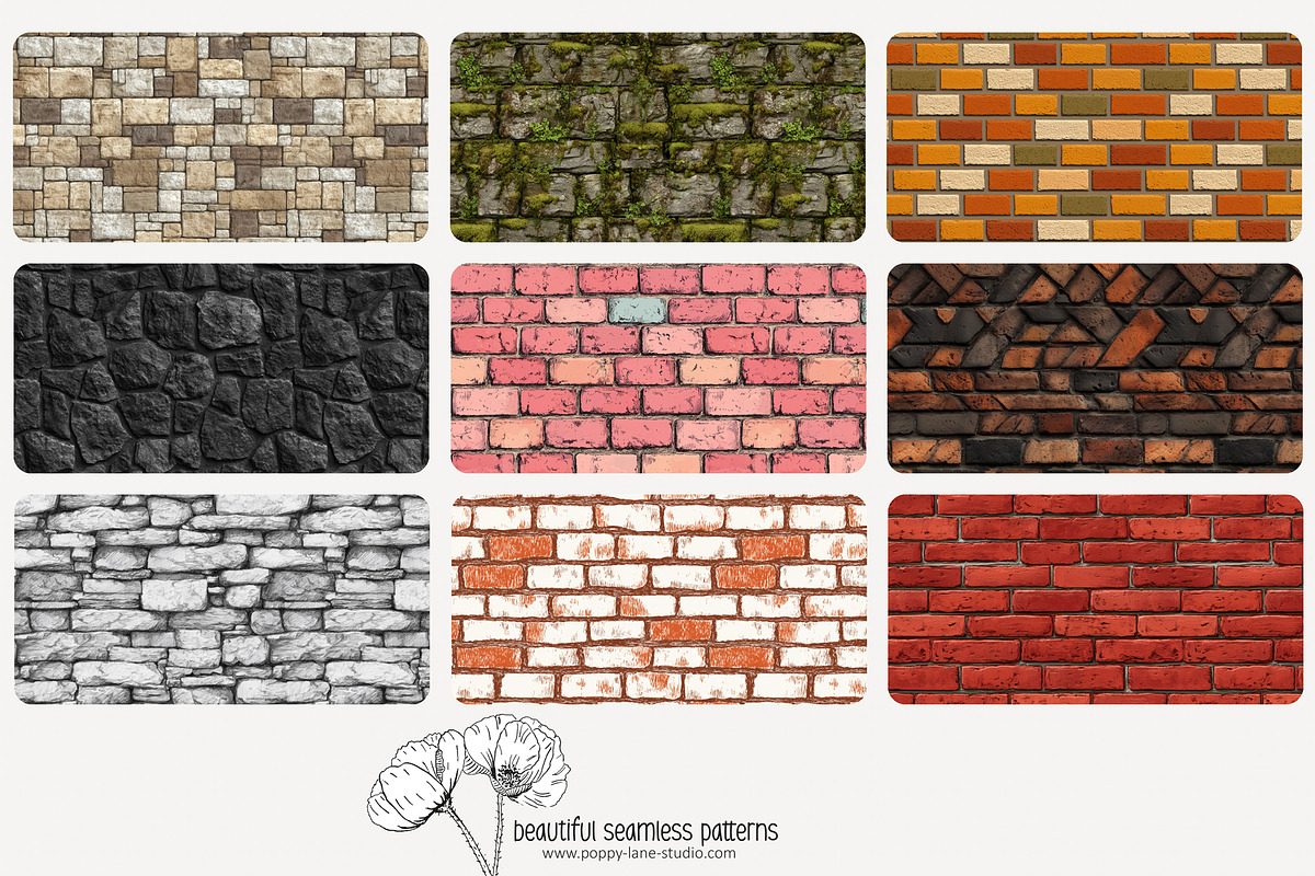 80 stone wall seamless pattern, a Pattern Graphic by Poppy Lane Studio (Photo 4 of 11)
