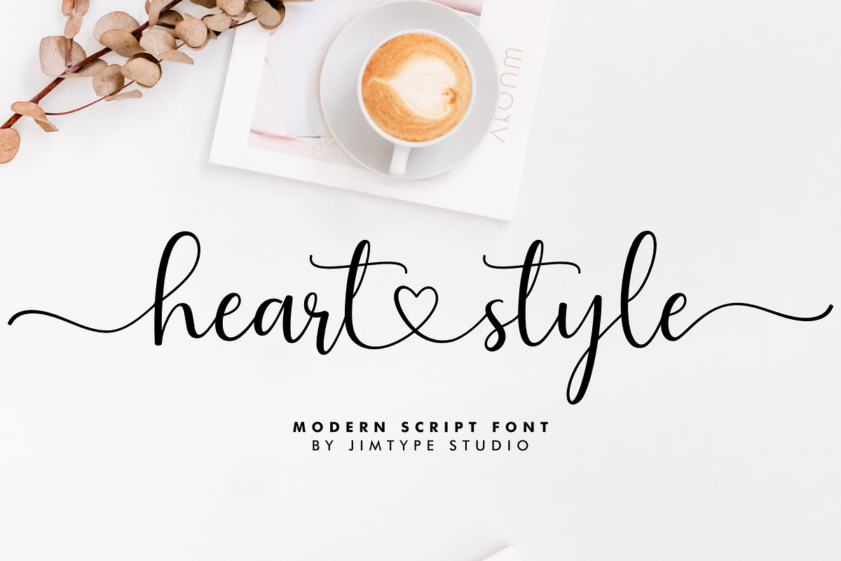 Heart Style | Wedding-Business Font, a Script Font by Jimtype Studio (Photo 1 of 8)
