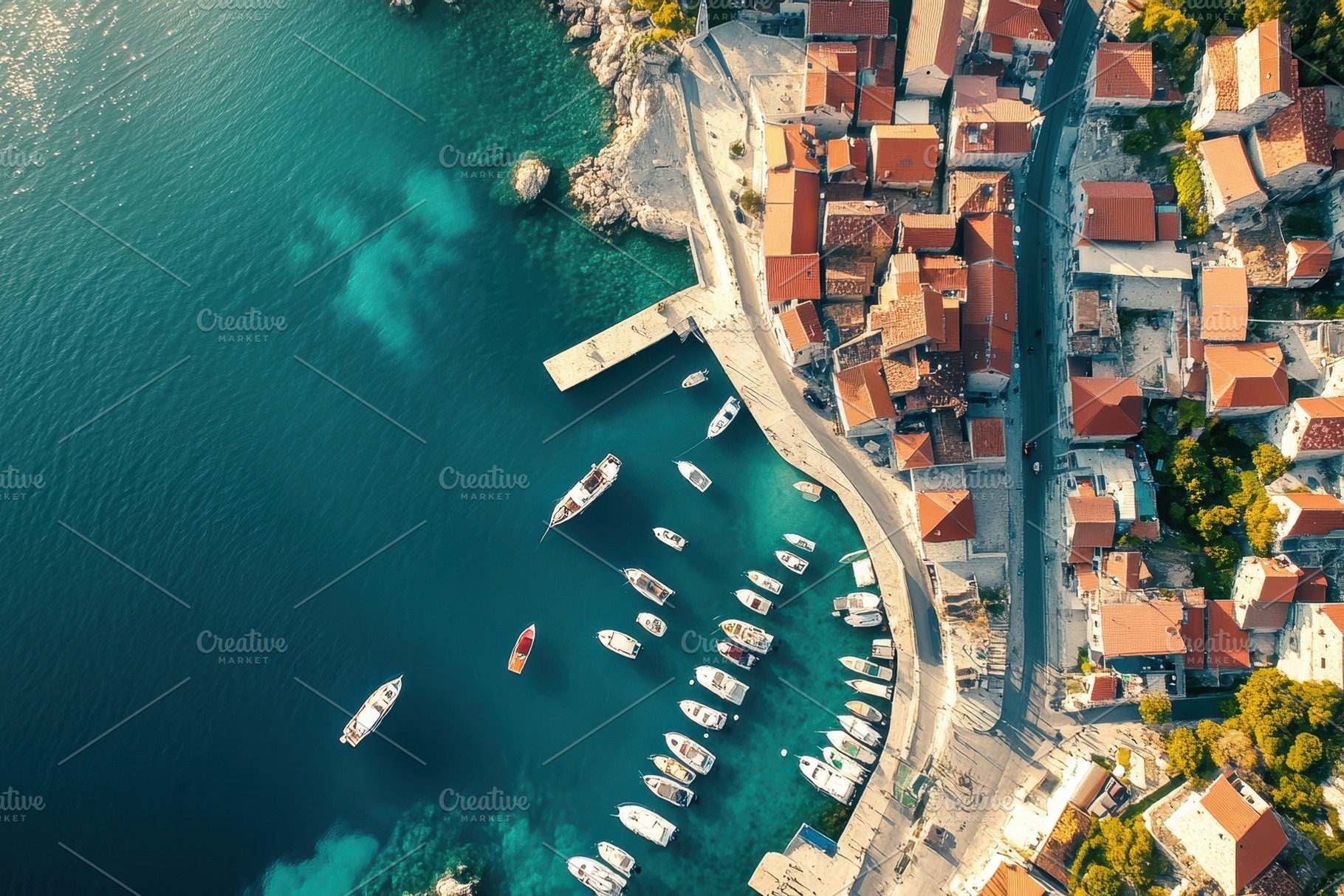 Panoramic view of coastal cities, a Photo by Pavel_design