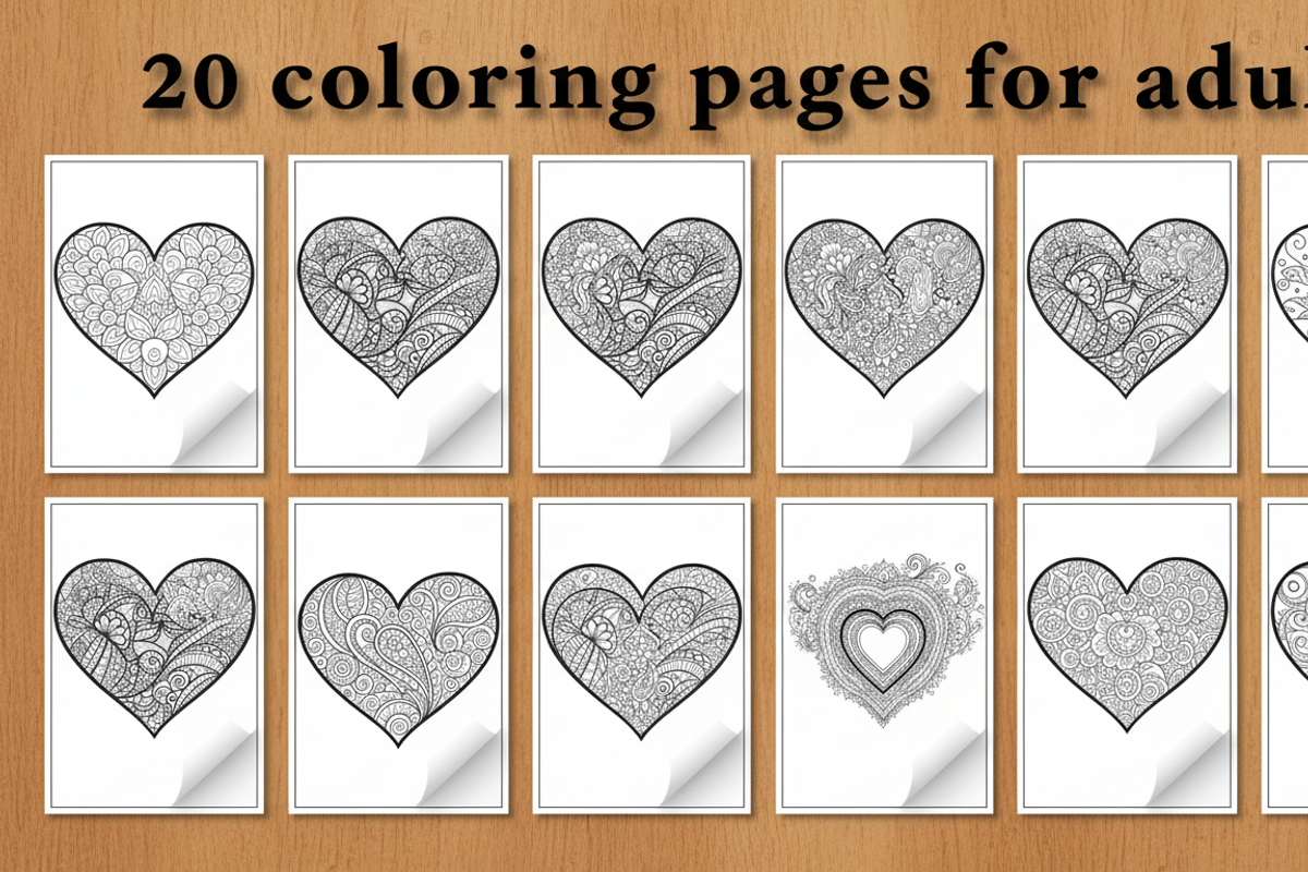 20 Adult Coloring Pages PDF Book, an Illustration by Amazin_art (Photo 4 of 5)