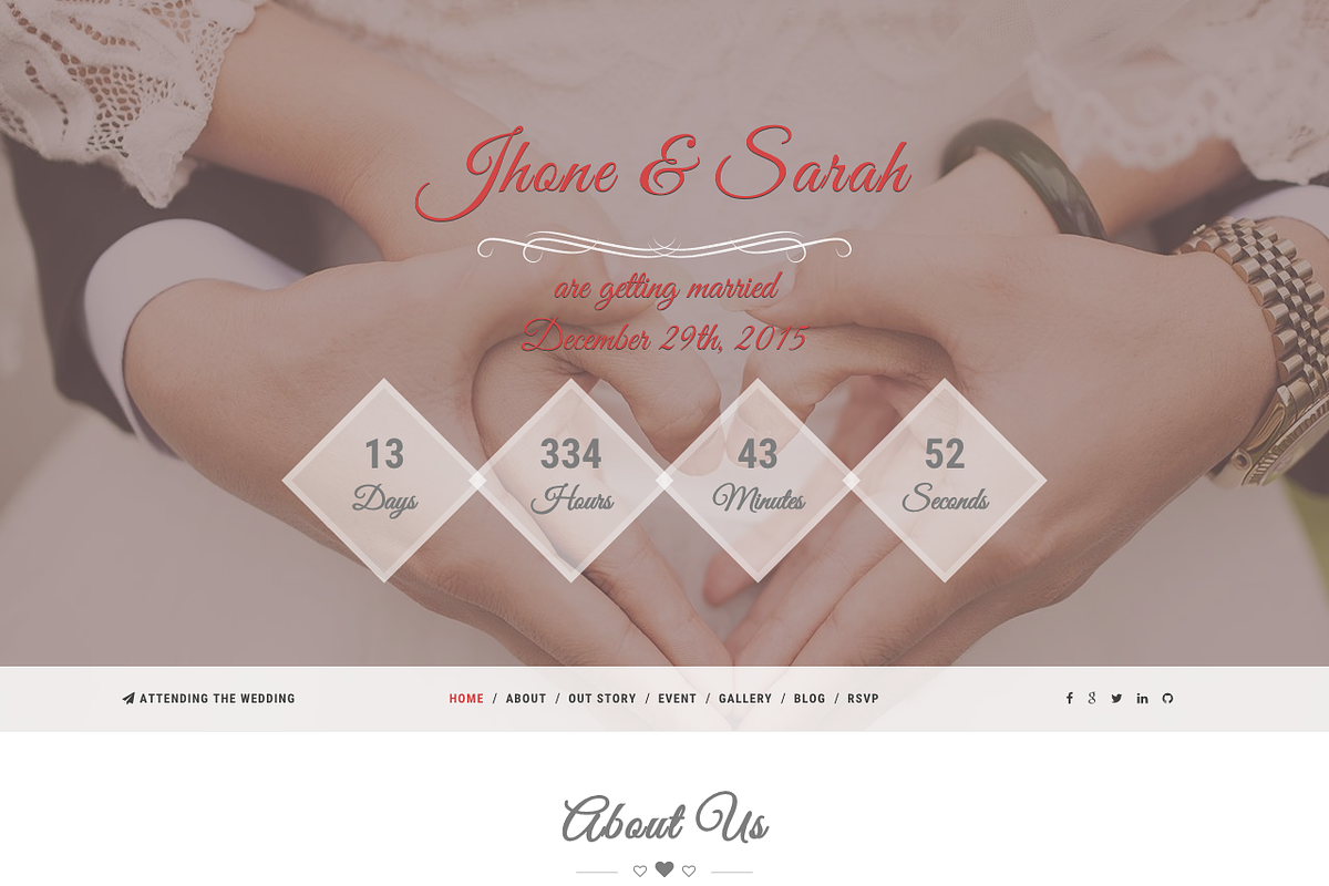 Wedding Awesome, a Bootstrap Template by N_thirteen