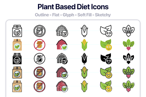 500 Plant Based Diet Icons