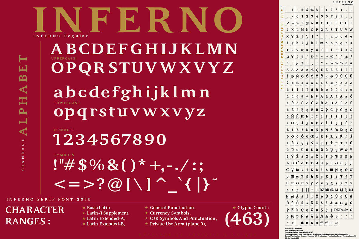 INFERNO Serif font preview 4