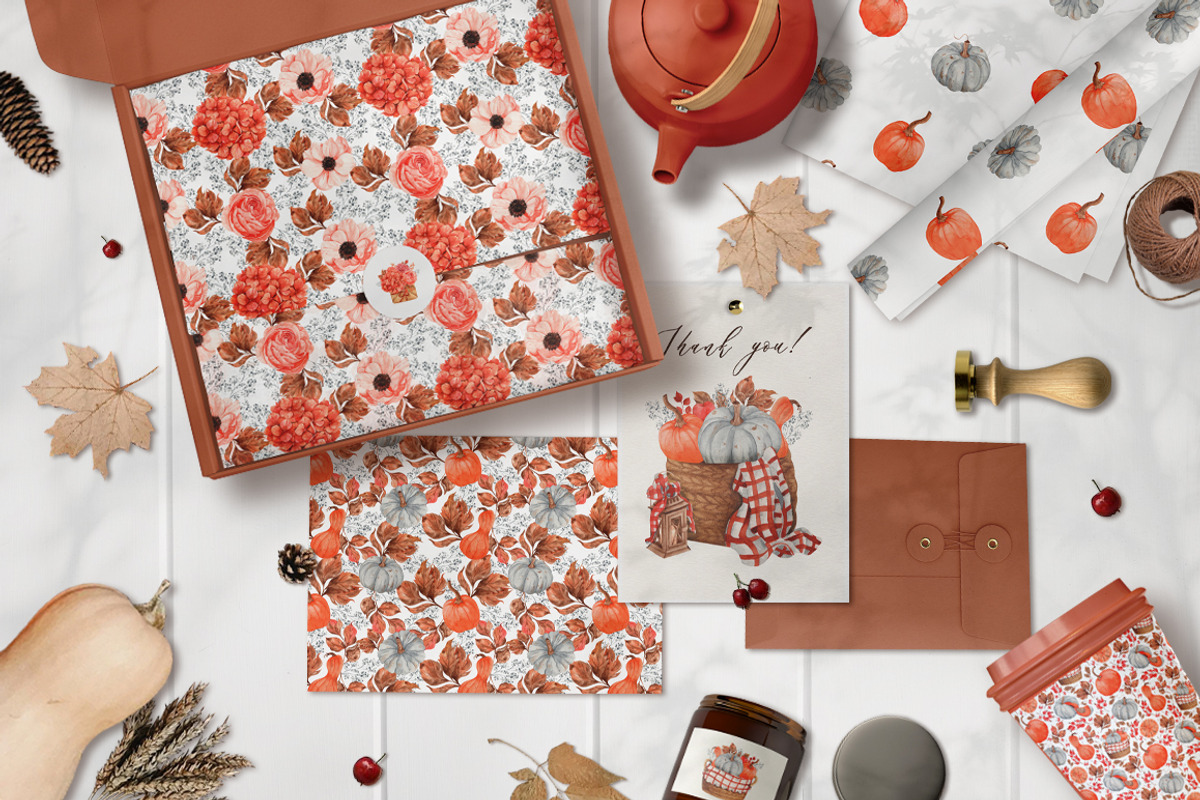 Watercolor Set Autumn Bouquet, a Decorative Illustration by ViktoriyaD (Photo 2 of 10)