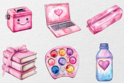 Cute Girly Back to School Clipart Bu, an Illustration by DreamCafeArt (Thumbnail 3 of 7)