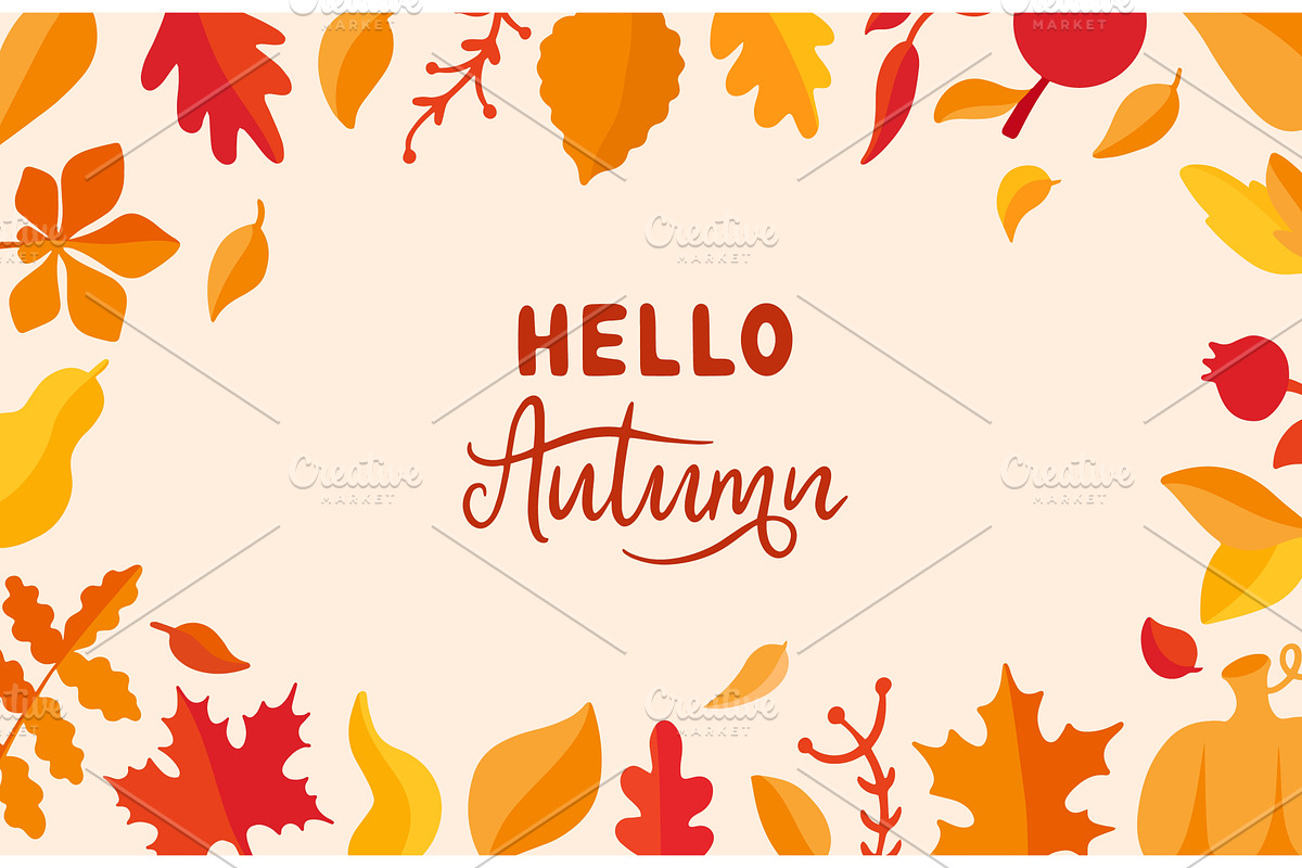 Hello autumn background. Simple, an Illustration by Valerie Bodnar