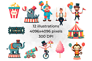 Circus Clipart PNG Carnival Arts, a Decorative Illustration by QM_ART (Thumbnail 2 of 7)