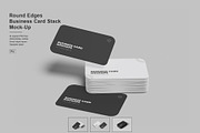 Round Edges Business Card Stack Mock, an Advertising Mockup by Pexelcorner (Thumbnail 1 of 5)