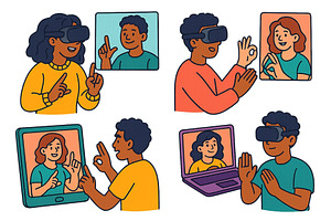 Virtual reality interaction among, a Technology Illustration by ZinetroN