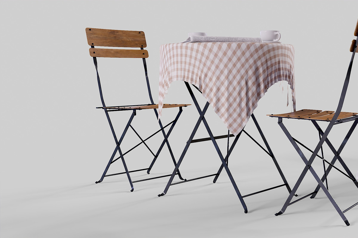Street cafe objects, a Furniture 3D Model by happy brush (Photo 5 of 10)