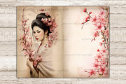 Cherry Blossom Junk Journal Pages, a Person Illustration by GlamArtZhanna (Thumbnail 6 of 10)