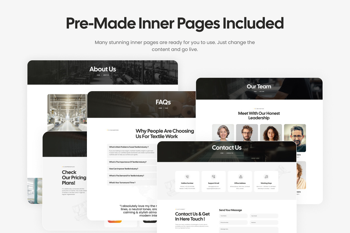 Extice - Textile Industry WordPress, a WordPress Template by Opal Wordpress Theme (Photo 7 of 8)
