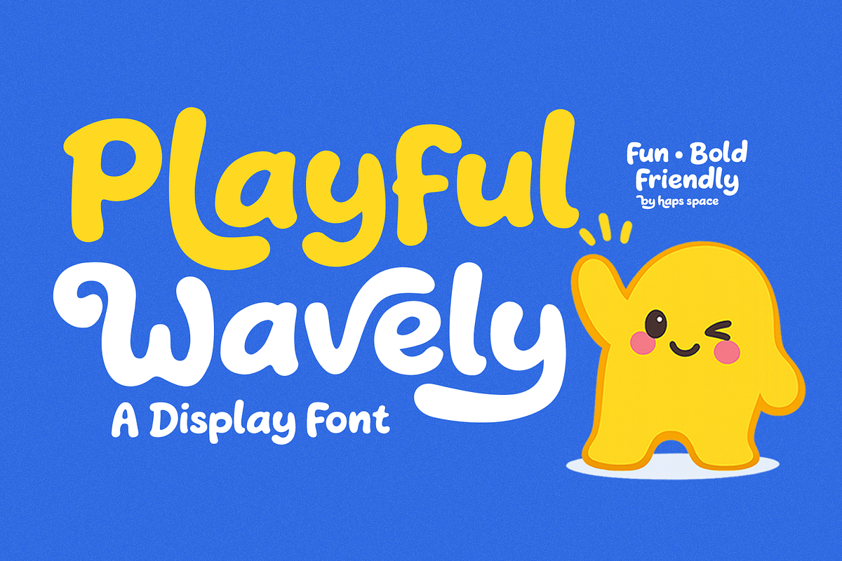 Playful Wavely Fun Friendly Display, a Handwritten Font by Haps Space (Photo 1 of 8)