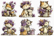 Whimsical Mother's Day Cats Clipart, an Illustration by Craft Nest (Thumbnail 4 of 12)