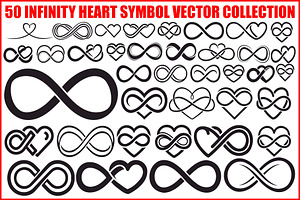 50 Infinity Heart Symbol Vector Bund, an Illustration by abu67222