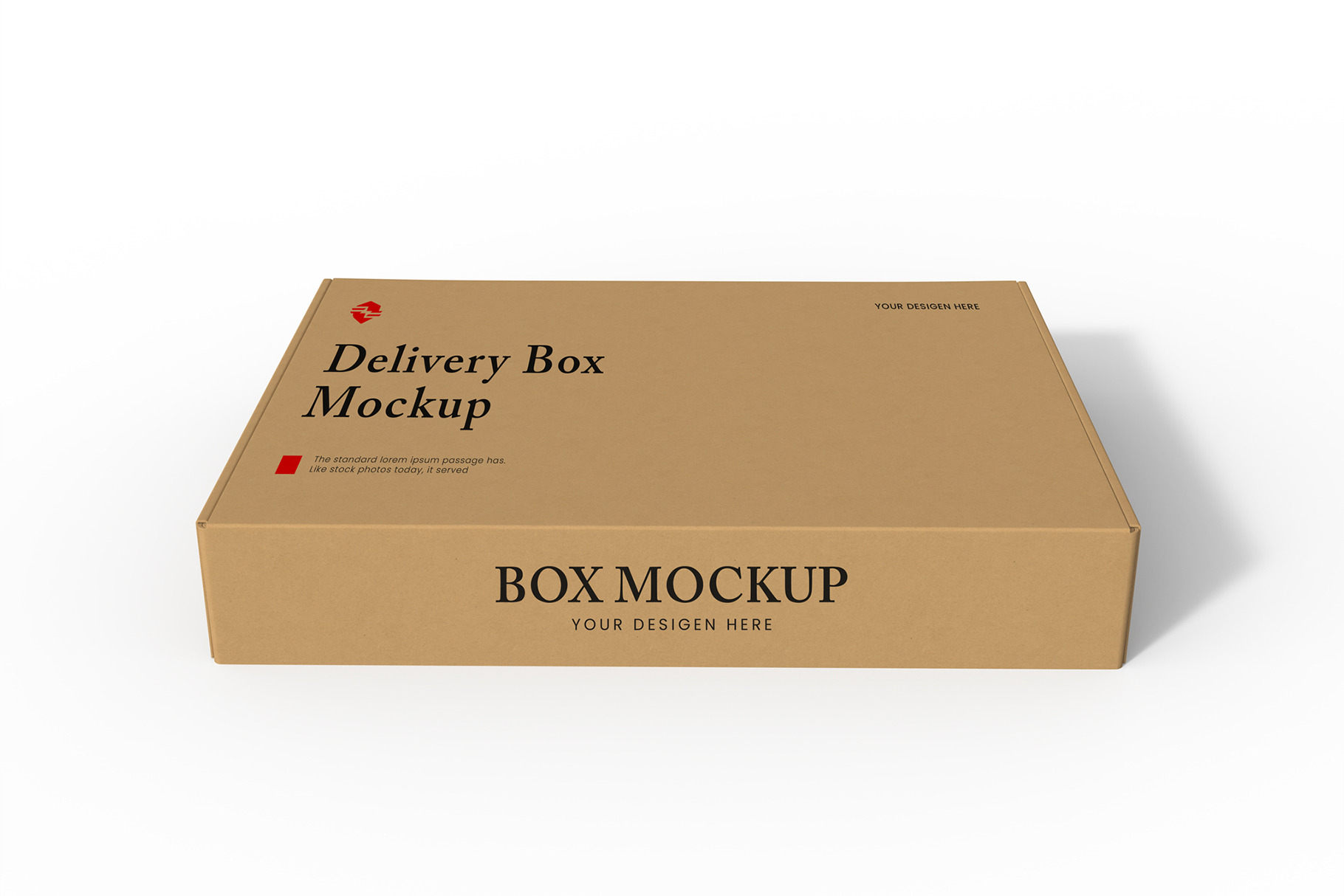 Cardboard Delivery Box Mockup