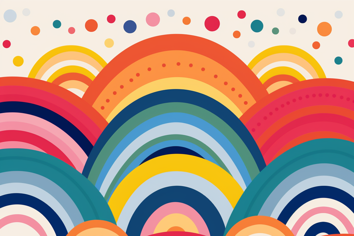 Folk Art Rainbow, a Background Graphic by Printable Treasure (Photo 2 of 6)