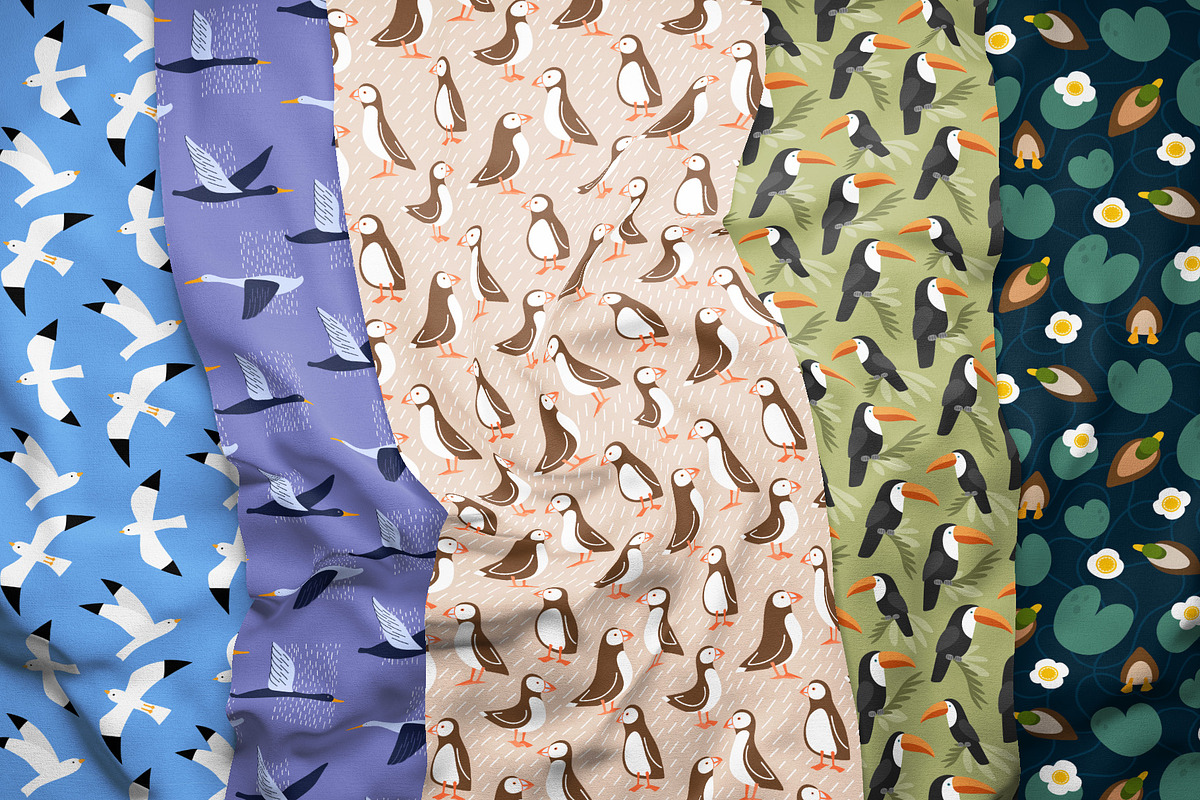 Abstract Birds Seamless Patterns, a Pattern Graphic by Kotulska (Photo 8 of 11)