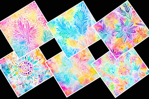 Hippie Tie Dye Flower Patterns