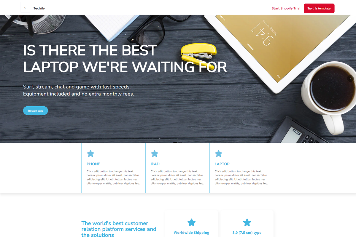 Techify Store Shopify Template, a Shopify Template by LTheme (Photo 1 of 2)