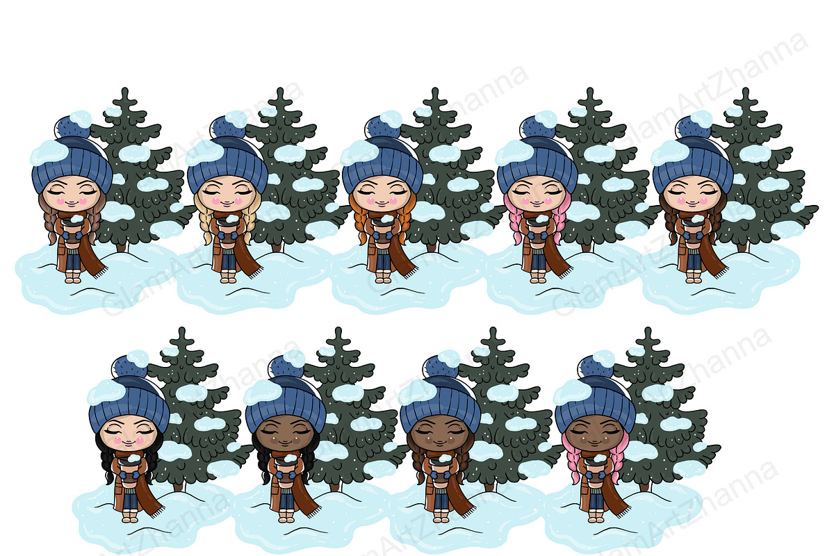Snow Cute Dolls, a Person Illustration by GlamArtZhanna (Photo 3 of 4)