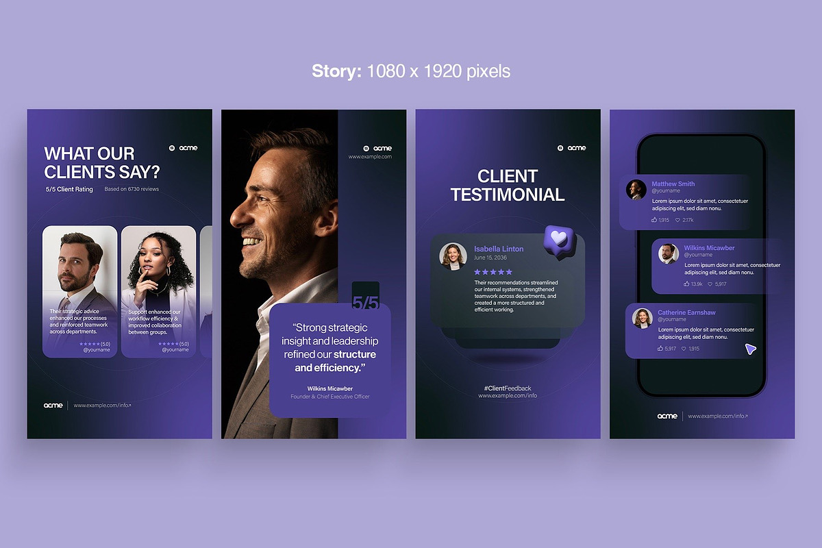 Client Testimonial Social Media Temp, a Social Media Template by BrandPacks (Photo 2 of 7)