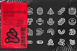 20 GEOMETRICS ICONS, an Icon by MAX TOOLBOX