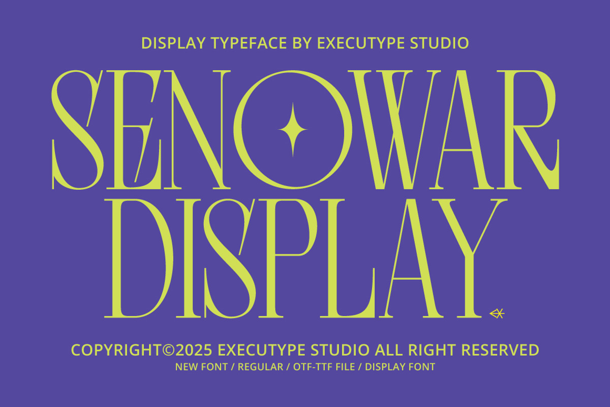 Senowar Display, a Sans Serif Font by executypeStudio (Photo 1 of 11)
