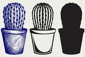 Cactus In A Pot SVG