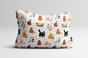 Cute Cats Seamless Patterns