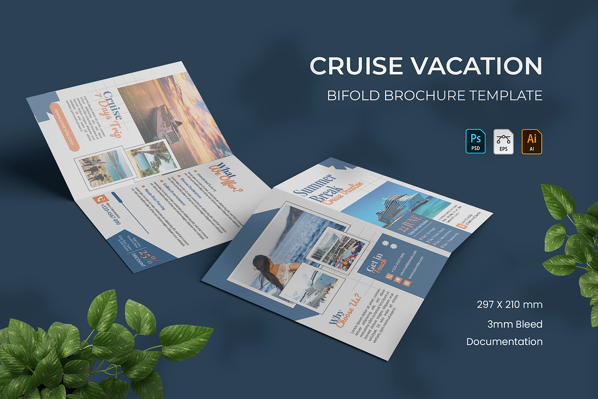 Cruise Vacation - Bifold Brochure, a Print Template by VUNIRA (Photo 1 of 2)