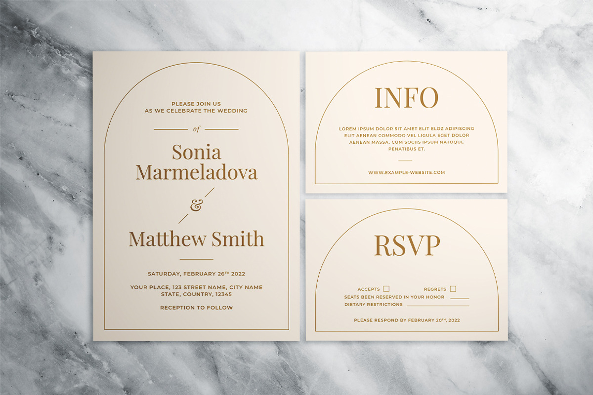Modern Wedding Invitation Suite, an Invitation Template by The Good Store (Photo 2 of 7)
