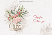Christmas Boho Cards Bouquets Wreath, an Illustration by PawGraphic (Thumbnail 9 of 10)