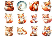 Fox with Emotion Clipart Bundle, a Graphic by CitraGraphics (Thumbnail 2 of 4)