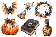 Whimsy Halloween Clipart, an Illustration by Designworld (Thumbnail 5 of 6)