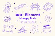 300+ Element Huneyy Pack, an Object Illustration by HunEyy (Thumbnail 1 of 11)