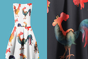 Watercolor roosters, an Illustration by Julycolor (Thumbnail 7 of 7)