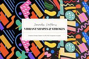 Vibrant Shapes & Strokes Patterns, a Pattern Graphic by Promo Graphics (Thumbnail 1 of 4)
