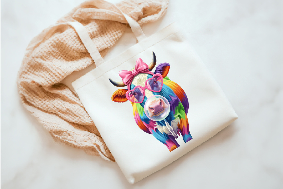 Coquette Highland Cow Bubblegum, an Illustration by Watercolor design (Photo 3 of 3)