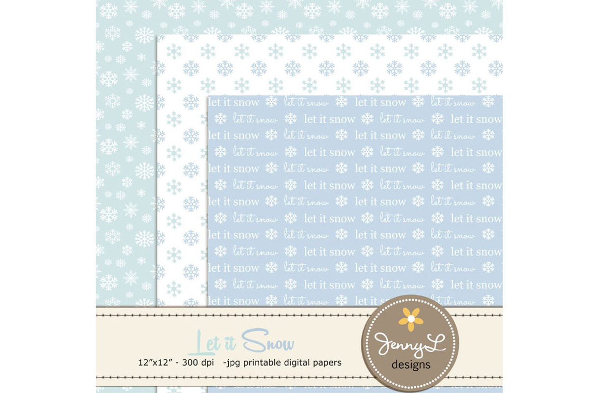 Snowman Digital Papers & Clipart, an Illustration by JennyL Designs (Photo 2 of 4)