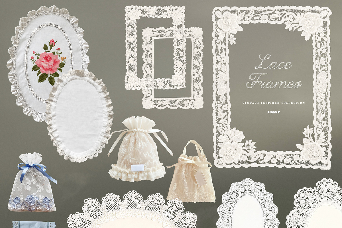 Lace Frames: Vintage Inspired Set, an Object Graphic by Purple (Photo 3 of 10)
