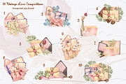 Love Letters Watercolor Clipart, an Illustration by BarvArt (Thumbnail 3 of 7)