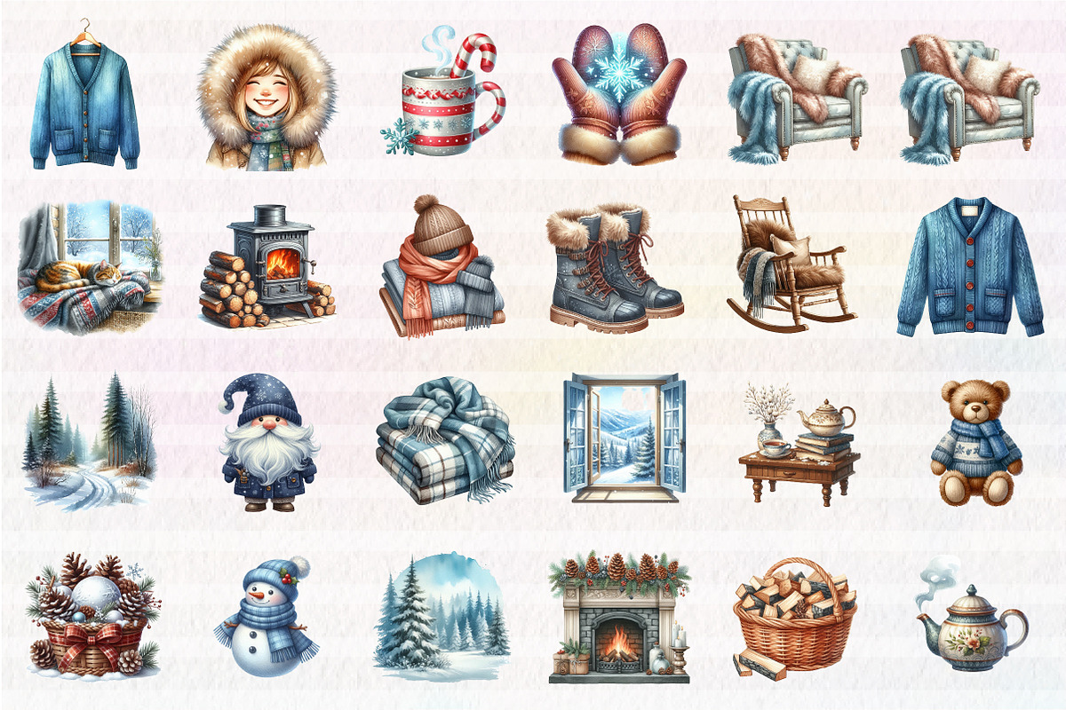Cozy Winter Clipart, an Illustration by CreationArt (Photo 2 of 5)
