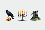 Haunted Halloween Clipart PNG Set, an Object Graphic by Printable Pretty Studio (Thumbnail 6 of 6)