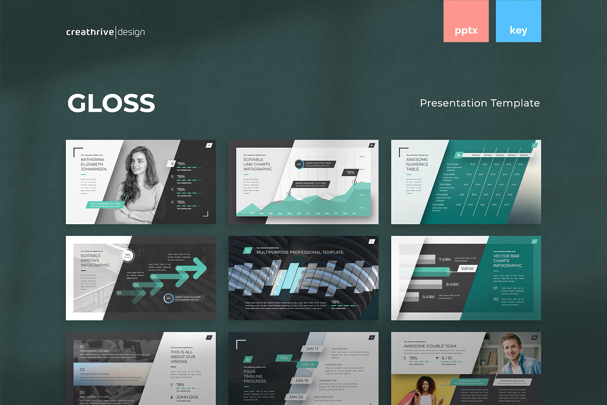 Gloss PowerPoint Template, a Presentation Template by Creathrive Design (Photo 1 of 8)